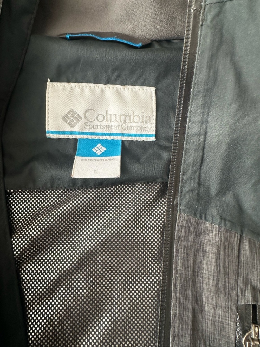 Columbia Black Jacket with Blue Accent